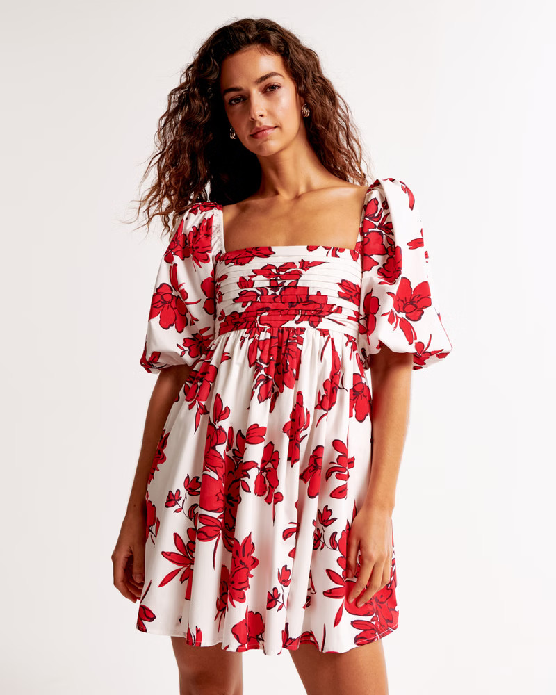 Emerson Poplin Puff Sleeve Mini Dress | Abercrombie & Fitch (US)