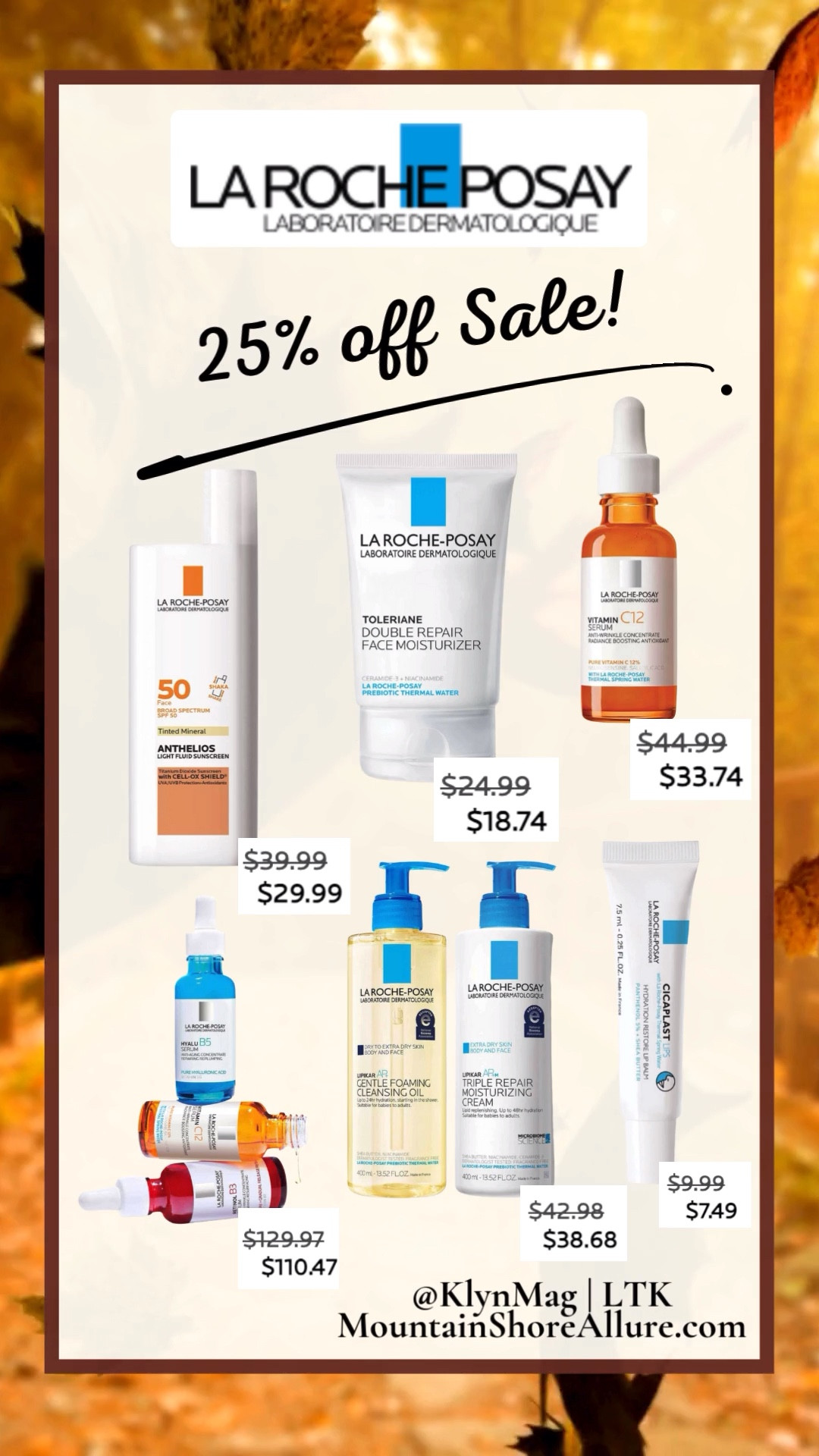 The La Roche-Posay sale is here! 🧴✨ Get 25% off + free shipping on all your skincare favorites. Stock up on moisturizers, cleansers, SPF & more before it’s gone! #LaRochePosay #SkincareSale