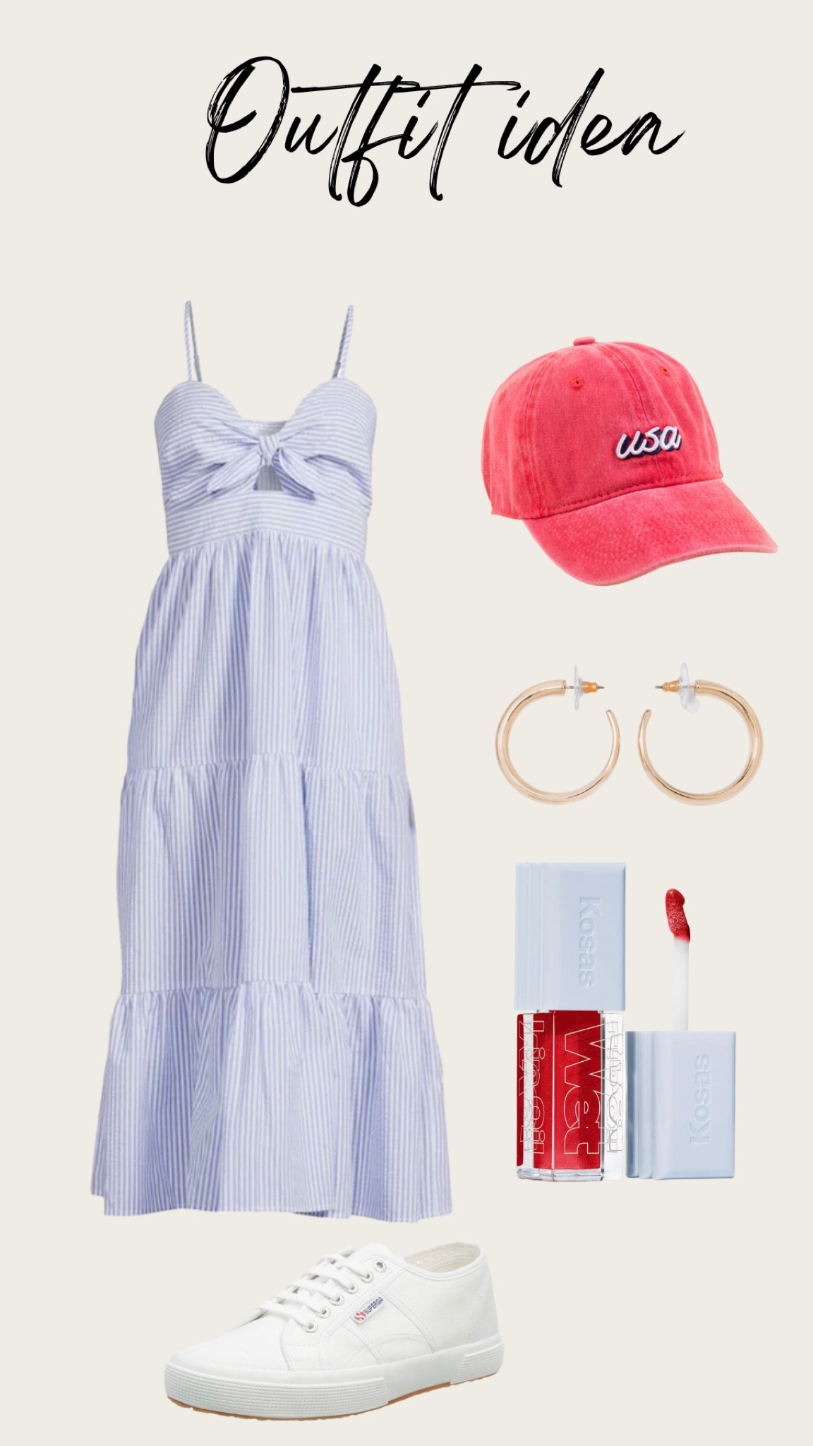 4th of July outfit idea. Any of the striped dresses will work. 

Summer casual 