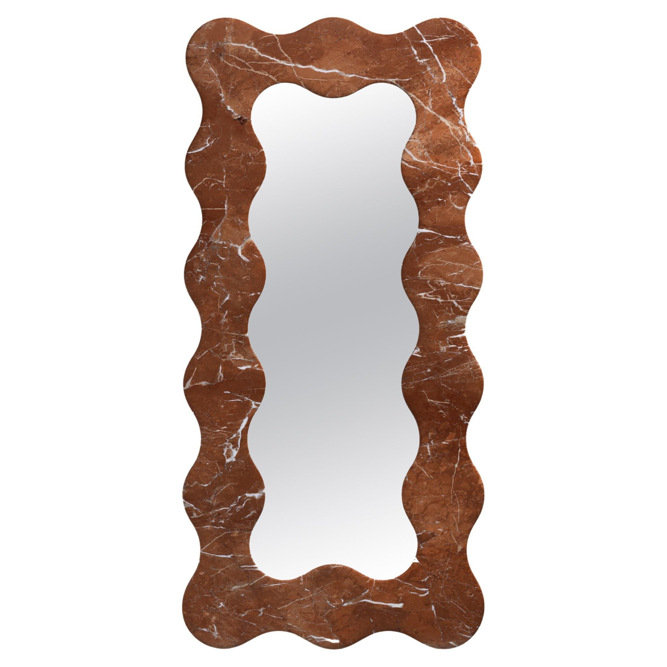 FORM(LA) Palla Floor Mirror 87"H x 42"W x 1.5"D Rojo Alicante Marble | 1stDibs