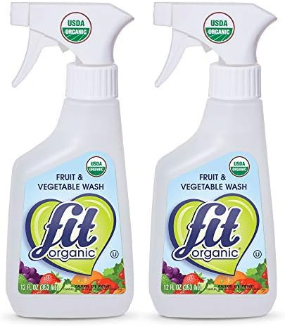 Fit Organic Produce Wash, 12 Oz. Spray, Fruit and Vegetable Wash & Pesticide/Wax Remover (2-(Pack... | Amazon (US)