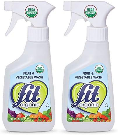 Fit Organic Produce Wash, 12 Oz. Spray, Fruit and Vegetable Wash & Pesticide/Wax Remover (2-(Pack... | Amazon (US)
