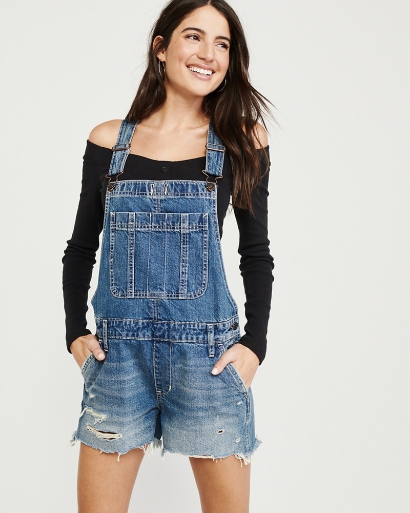 Ripped Denim Shortalls | Abercrombie & Fitch US & UK