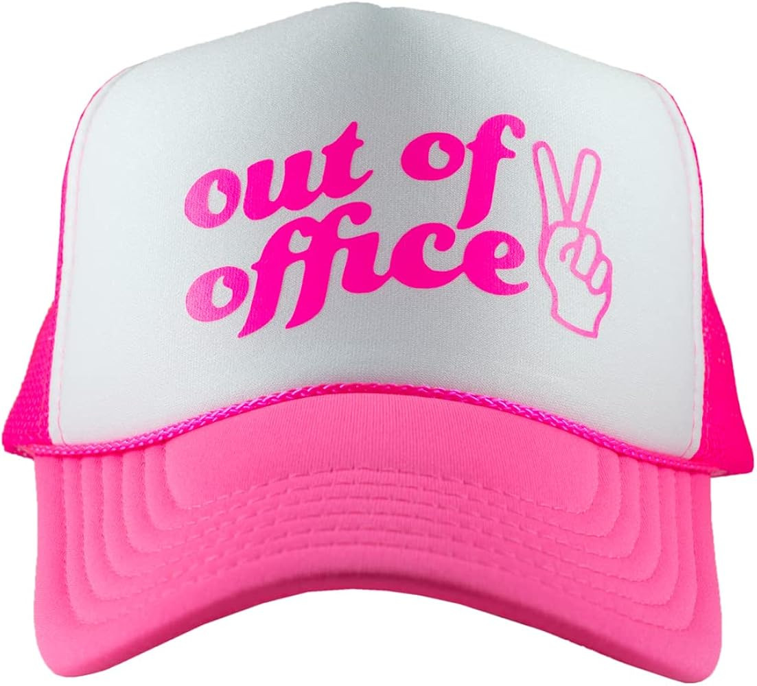 KATYDID Out of Office Decal Foam Trucker Hat (Hot Pink & White) | Amazon (US)