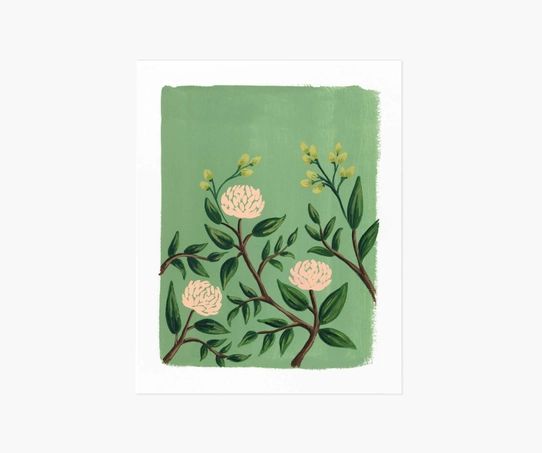 Painted Peonies Emerald Art Print | Rifle Paper Co.