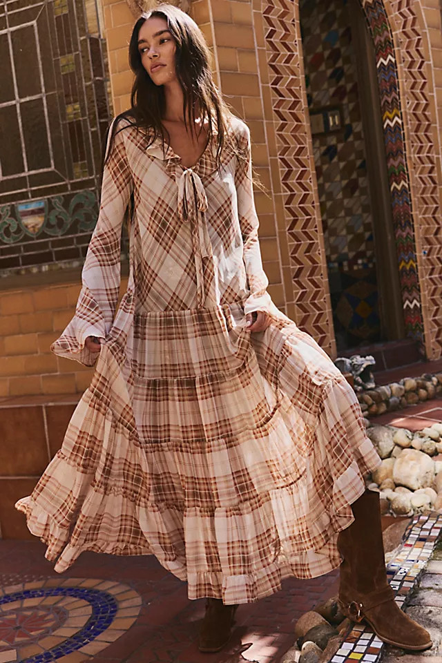 Plaid Petal Maxi Dress | Free People (Global - UK&FR Excluded)