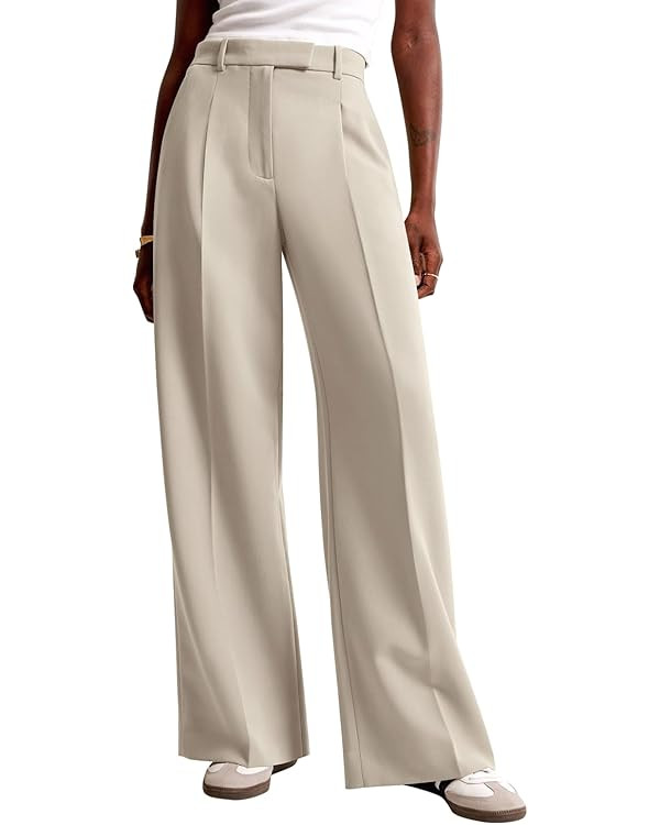 NIMIN Women Wide Leg Pants High Waisted Business Casual Work Trousers Dressy Pants with Pockets | Amazon (US)