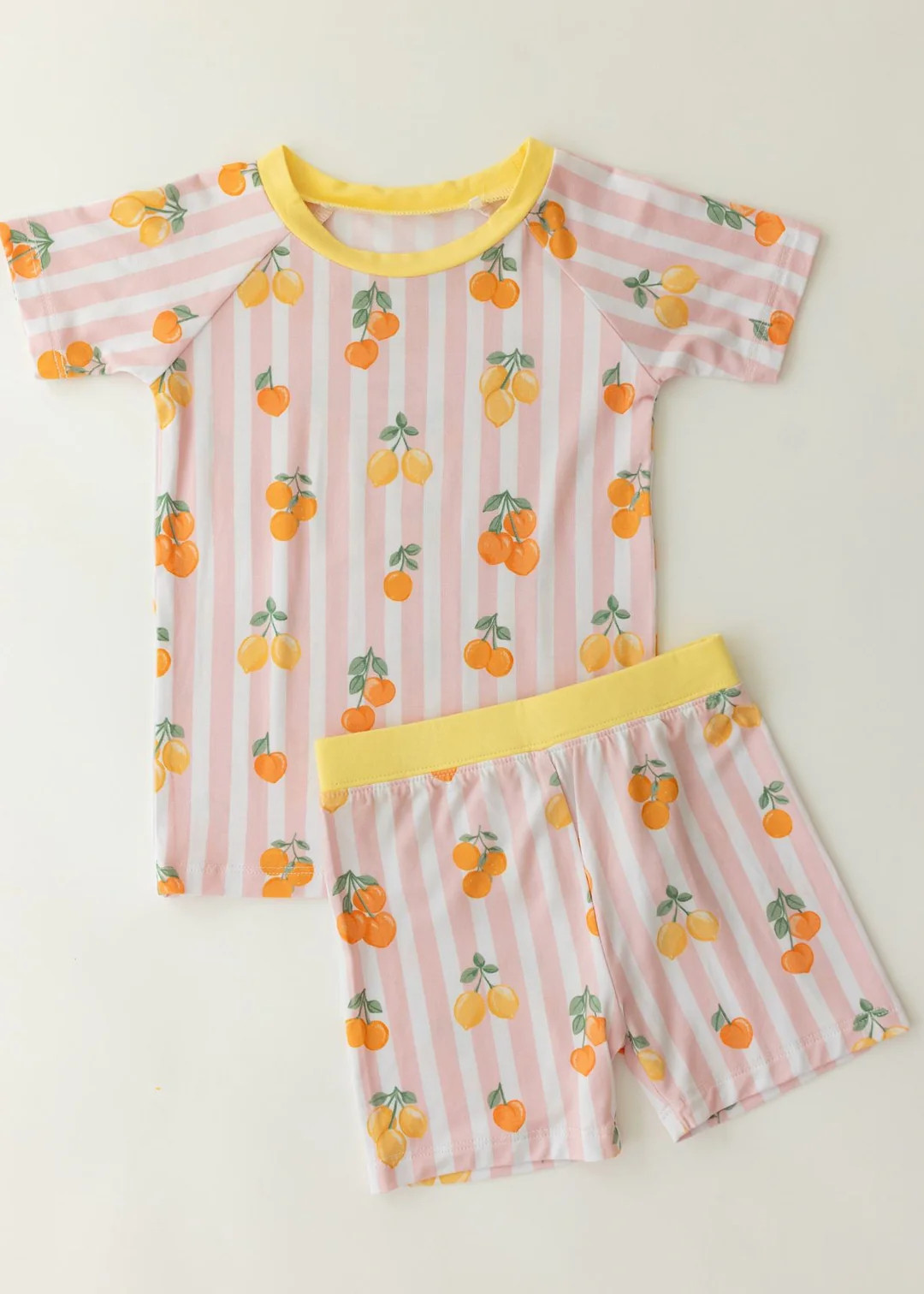 Citrus Stripes Short Sleeve Set | Tiny Jams