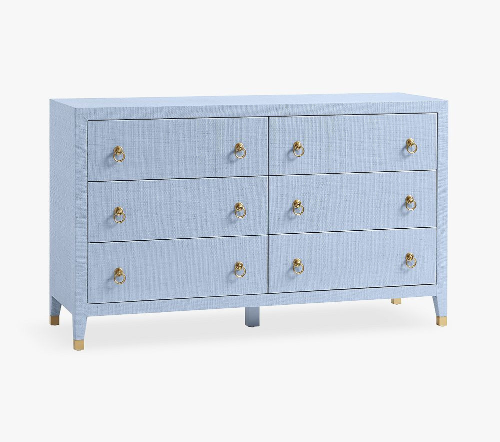 AERIN Raffia 6-Drawer Dresser (56w x 19d") | Pottery Barn Kids