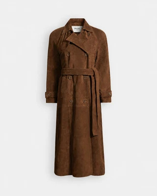 Corrin Suede Trench Coat | DUCIE