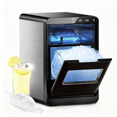 Mojgar Nugget Ice Maker Machine, 44Lbs/24H Ice Machine & Countertop Ice Maker with Ice Scoop & Basket, Ready in 5 Mins | Self-Cleaning | Low Noise | Pellet Ice Machine for Home, Kitchen, Office | Amazon (US)