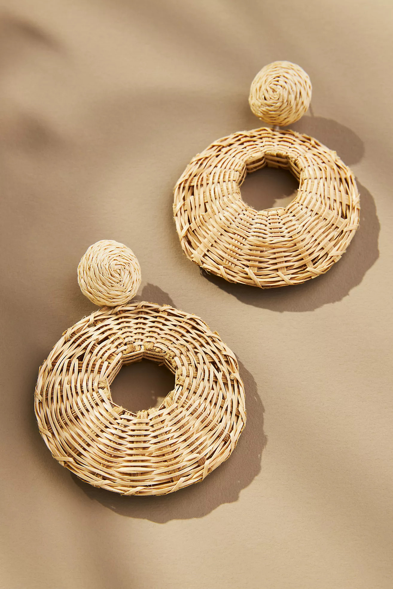 Raffia Circle Drop Earrings | Anthropologie (US)