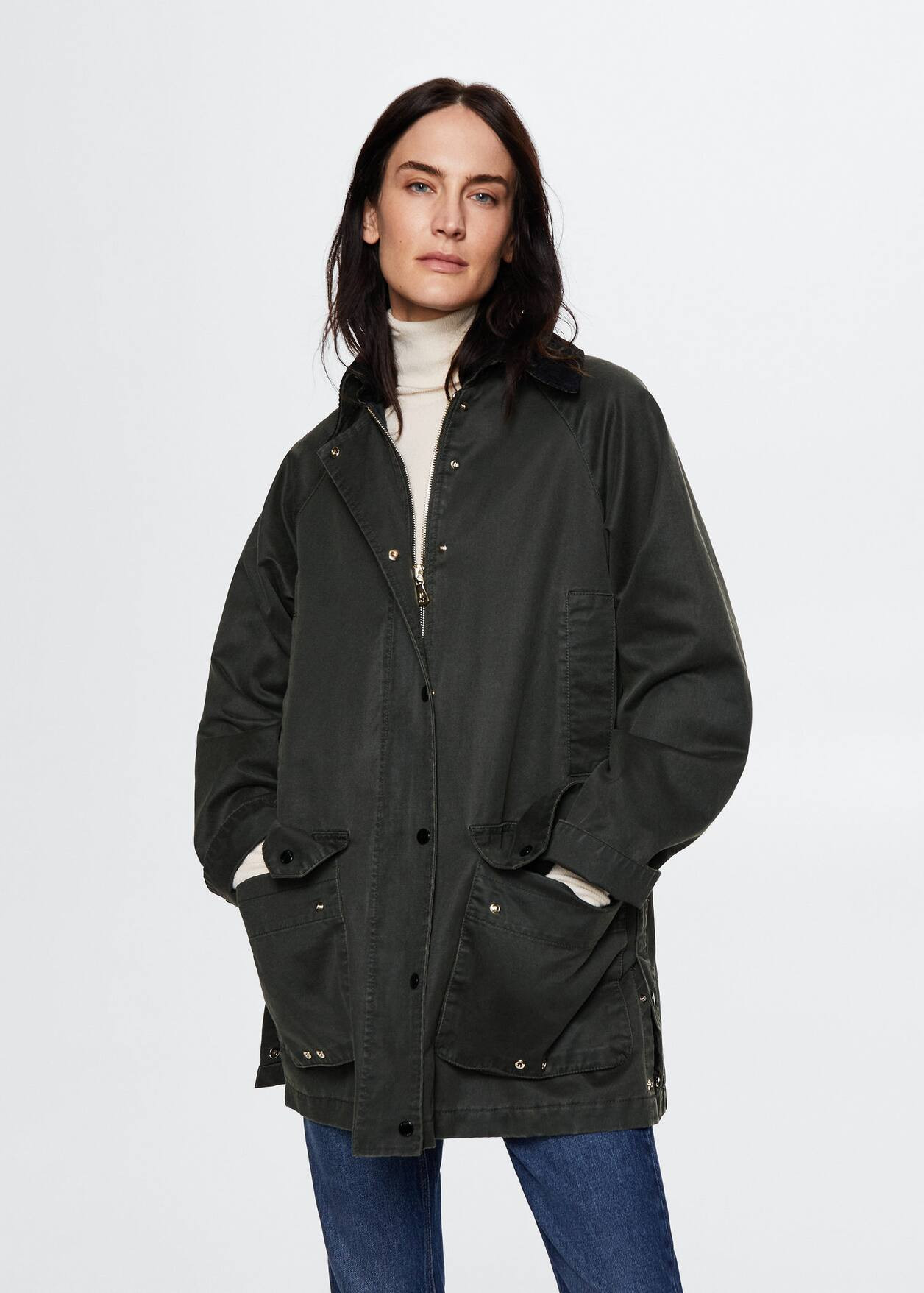 Waxed effect parka -  Women | Mango USA | MANGO (US)