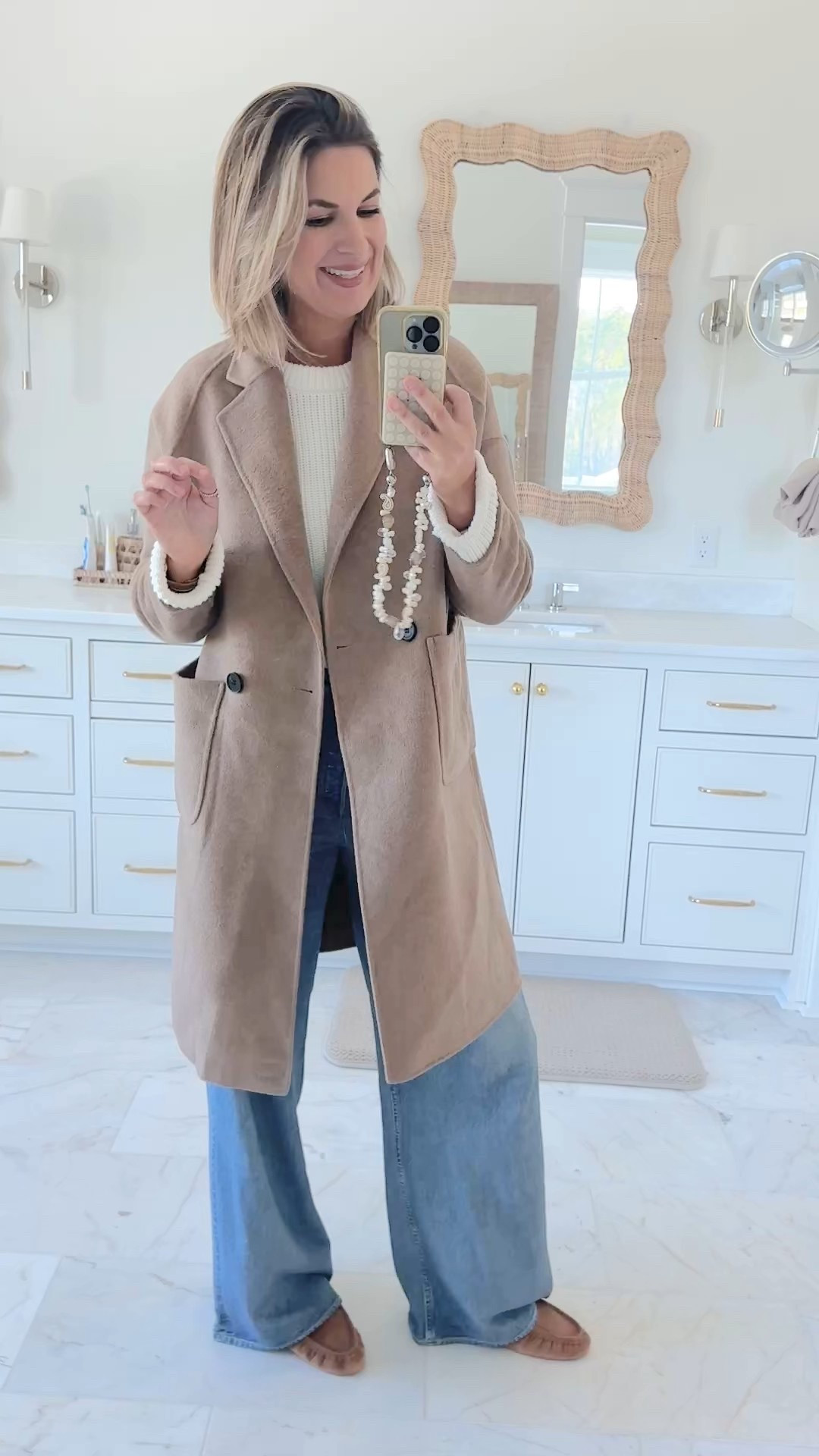 I am 5’11” wearing size 27 in the sweatpants jeans and small in the sweater and jacket.  Shoes true to size.  

#LTKOver40 #LTKootd #LTKTall