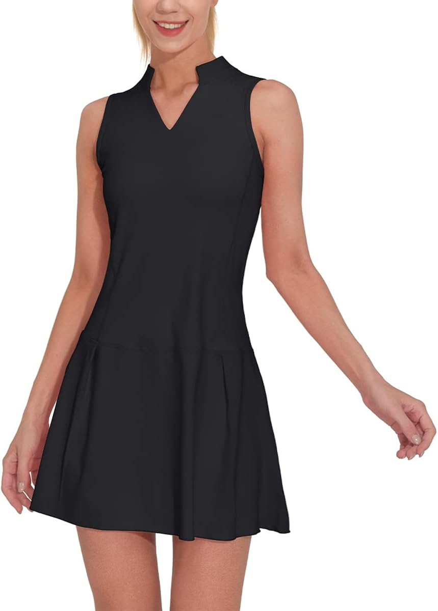 M MOTEEPI Athletic Workout Dress for Women Sleeveless Womens Golf Dress Tennis with Shorts and Po... | Amazon (US)