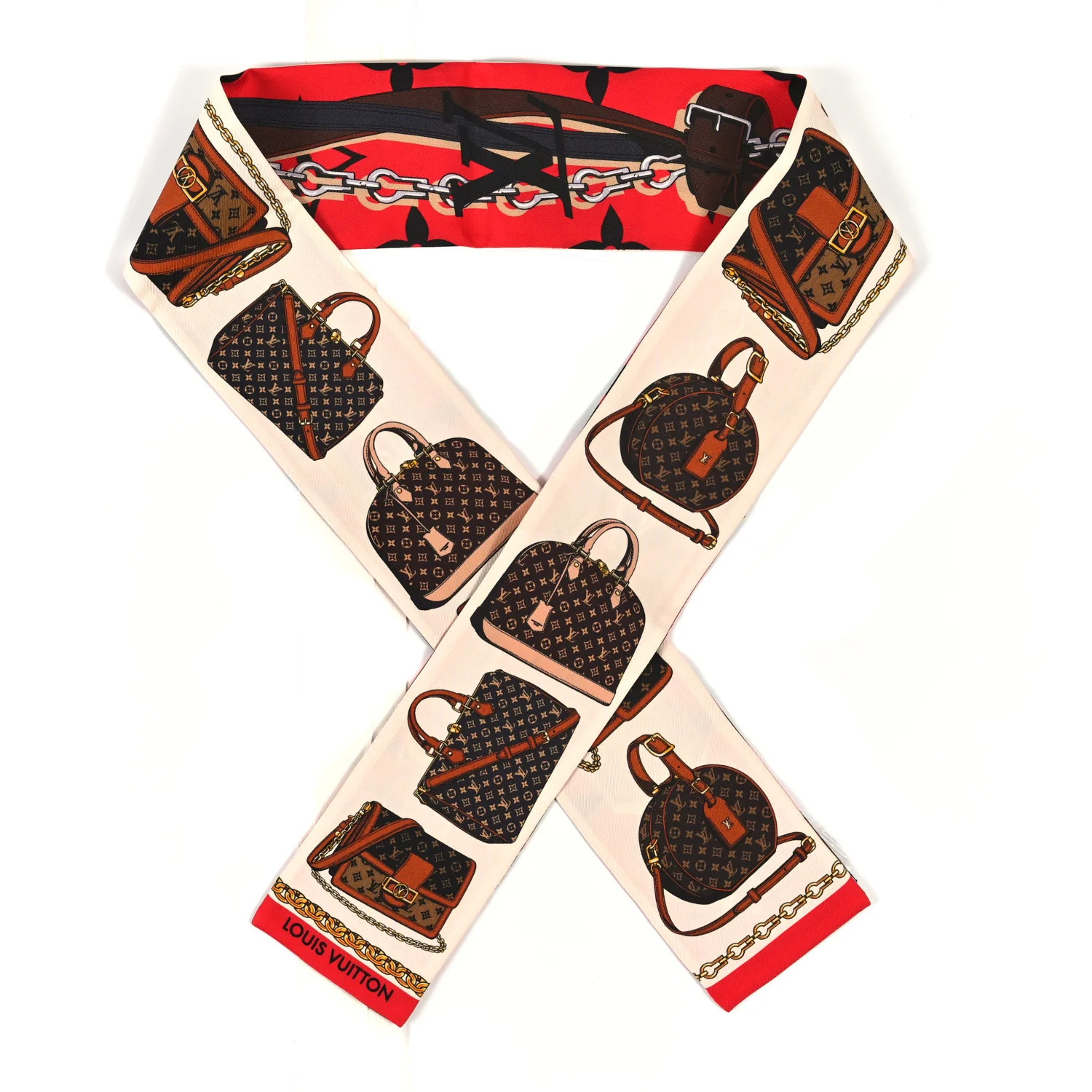 Silk Monogram Tribute to Bandeau Red | FASHIONPHILE (US)