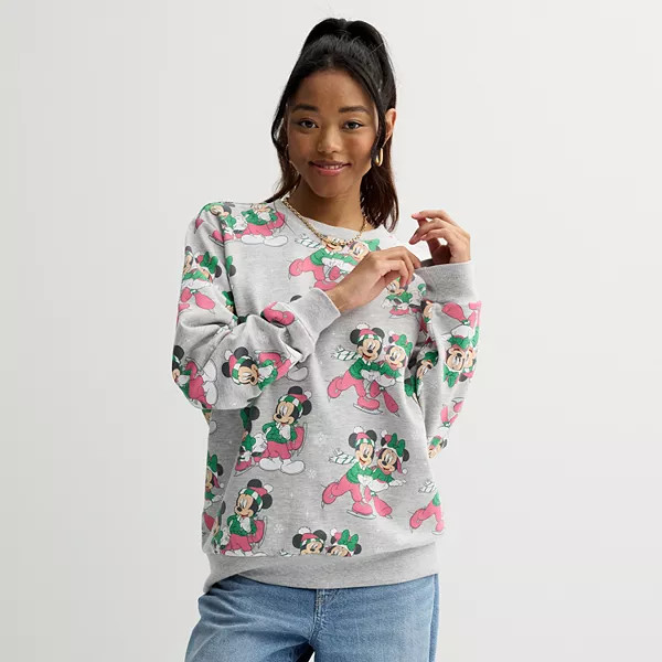 Disney's Minnie Mouse Santa's Favorite Juniors' Full-Zip Graphic Hoodie | Kohl's