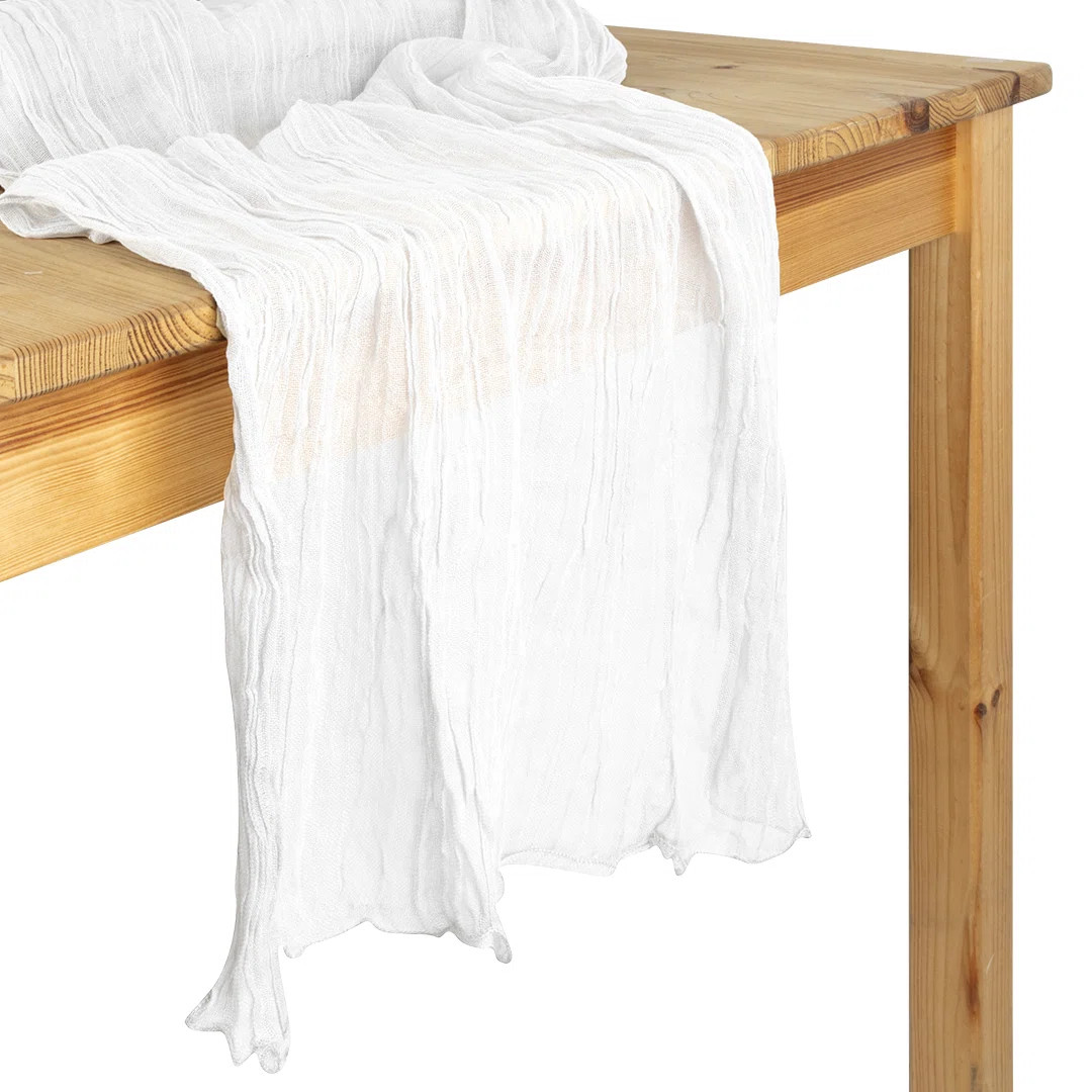 Gauze Cheesecloth Table Runner Fabric Netting Sheer Tablecloth, Sand | Wayfair North America