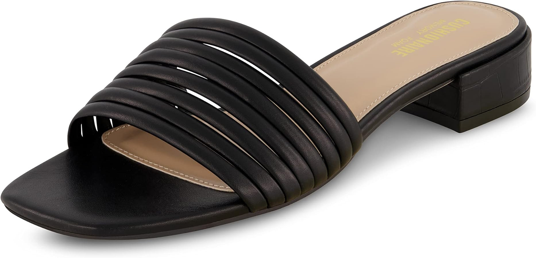 CUSHIONAIRE Women's Nino strappy low block heel slide sandal +Memory Foam and Wide Widths Availab... | Amazon (US)