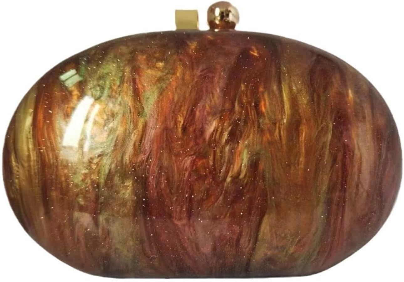 Acrylic Evening Clutch Bag for Women Shell Shape Shoulder Crossbody Bag Glitter Marble Purse Hand... | Amazon (US)