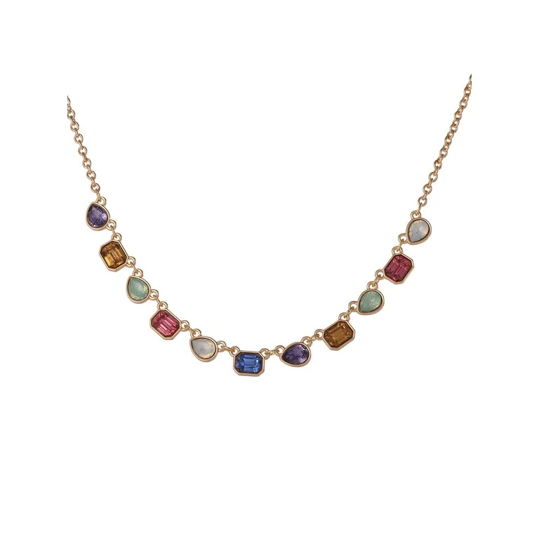 Jessica Simpson Women's Multi Color Stone Necklace, 18" + 3" Extender | Walmart (US)