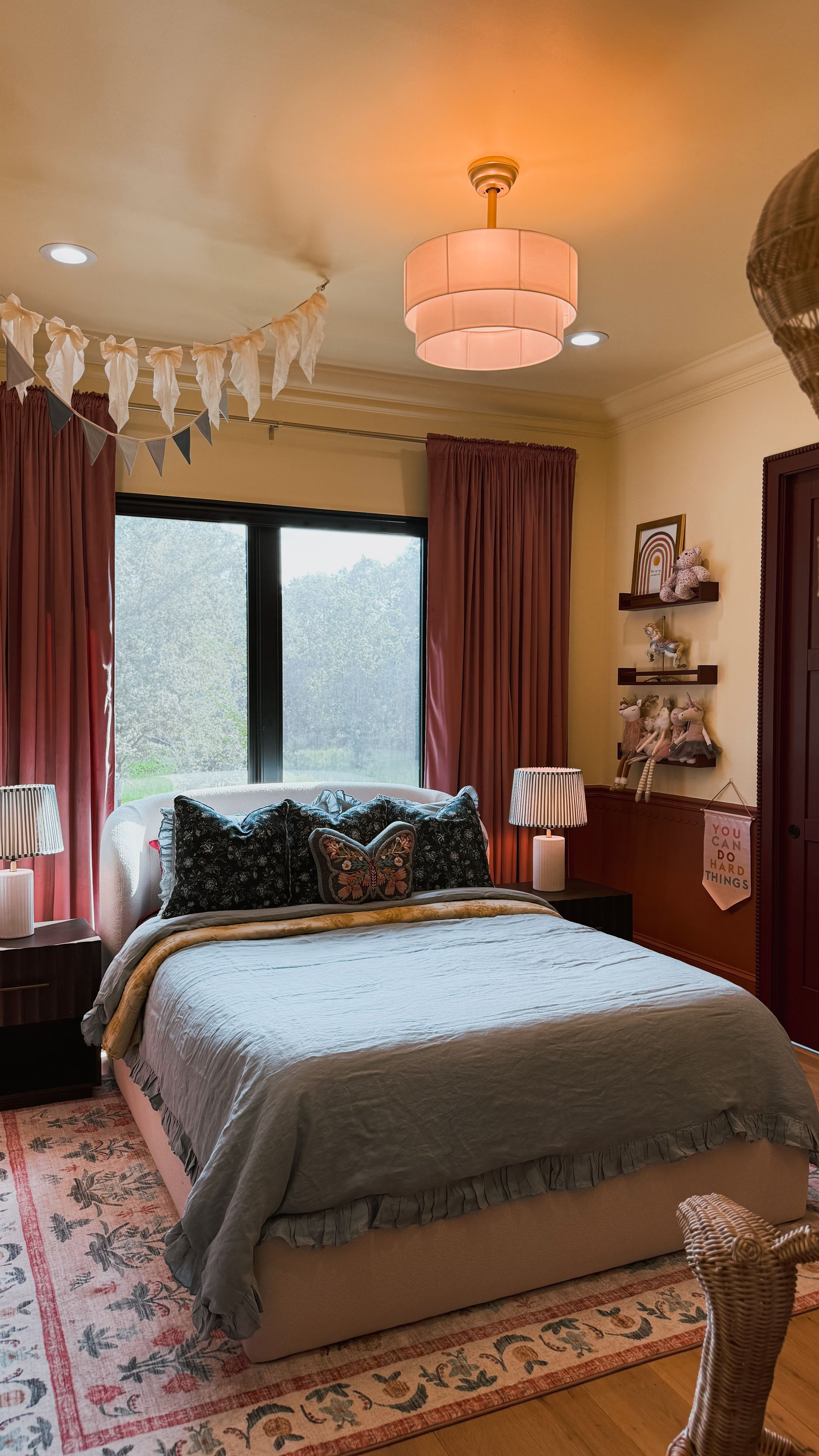 This room was designed with my daughter in mind. Layered details, smart storage, and bold color choices come together to create a space that’s both playful and practical.

The paint colors are all Sherwin Williams: Lemon Chiffon, Cordovan, and Reddened Earth. 

 

#LTKHome #LTKBaby #LTKKids