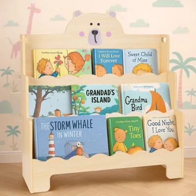 Ayston Kids Wooden 3-Tier Bookshelf with Scalloped Edges, Front-Facing Book Display, Montessori Toddler Book Rack & Book Shelves for Kids Room, Nurser | Wayfair North America
