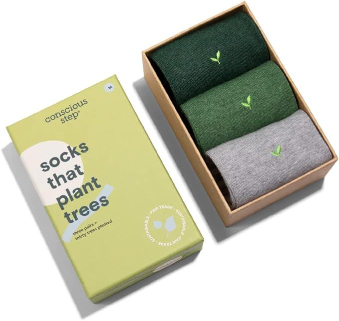 Conscious Step Men's Fair Trade Organic Cotton Crew Socks | Every Pair Helps Support our Humanita... | Amazon (US)