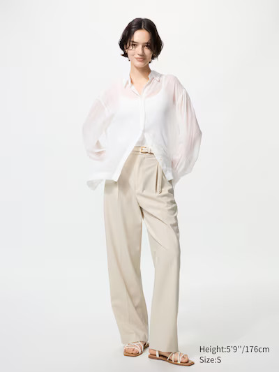 Pleated Wide Trousers (Longer) | UNIQLO (UK)