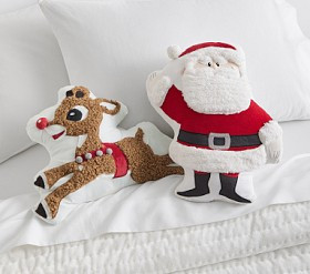 Rudolph® Shaped Light-Up and Rudolph® Santa Pillow Set | Pottery Barn Kids