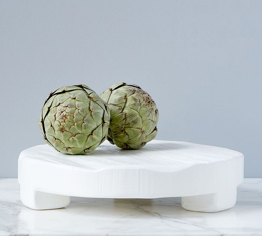 White Reclaimed Wood Round Pedestal | Pottery Barn (US)