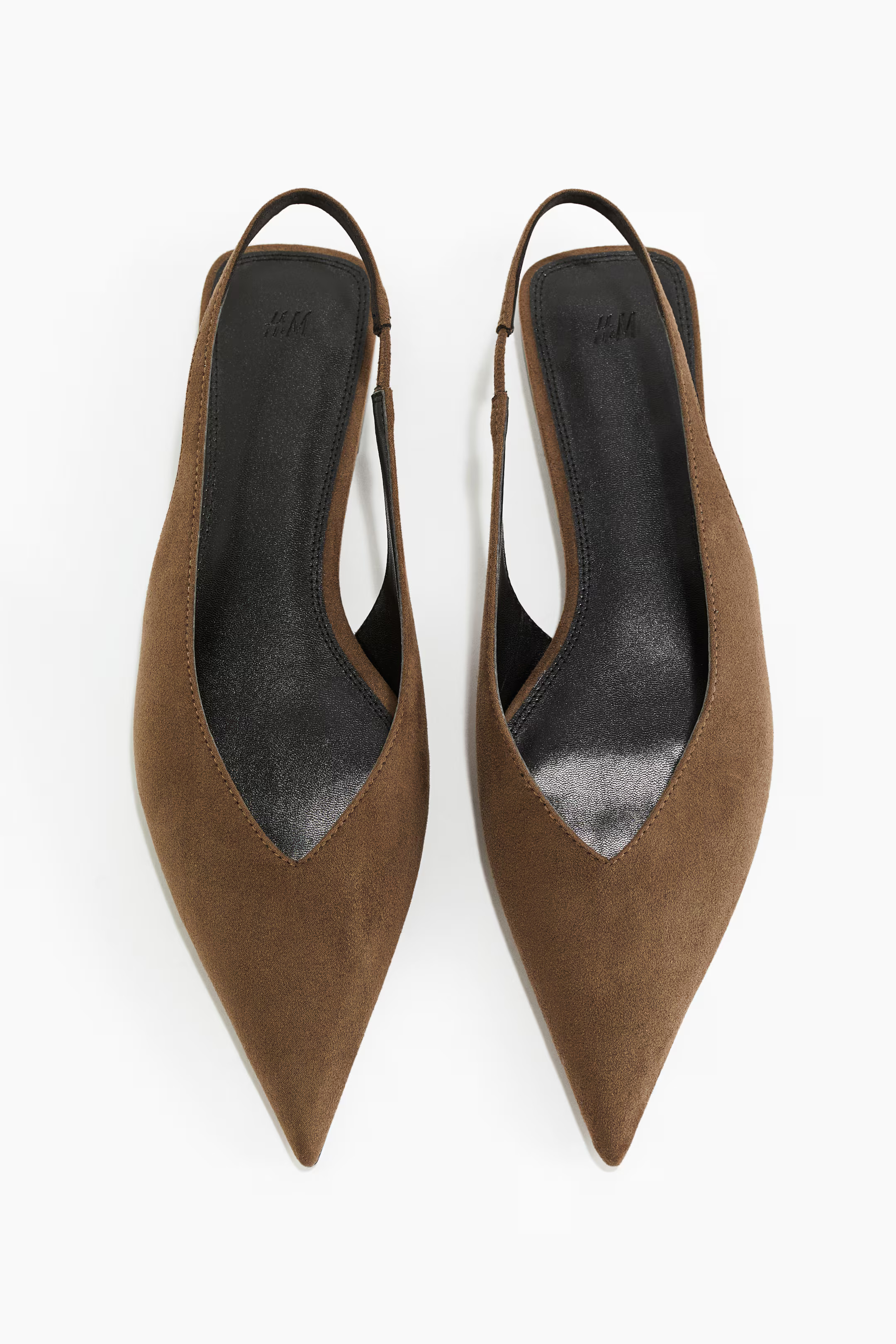 Pointed slingbacks - Dark beige - Ladies | H&M GB | H&M (UK, MY, IN, SG, PH, TW, HK)