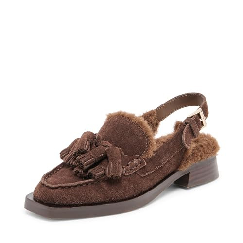 Dolce Vita Women's Hamlit Plush Loafer, DK Brown, 9 | Amazon (US)