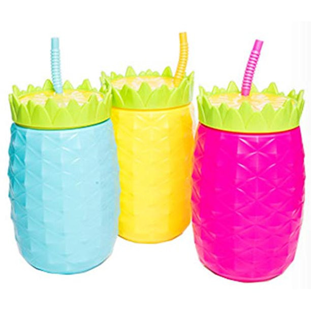 Summer Fun Tropical Hawaiian Tiki Party Cool Gear 64oz. Pineapple Tumbler With Straw (Color May V... | Walmart (US)