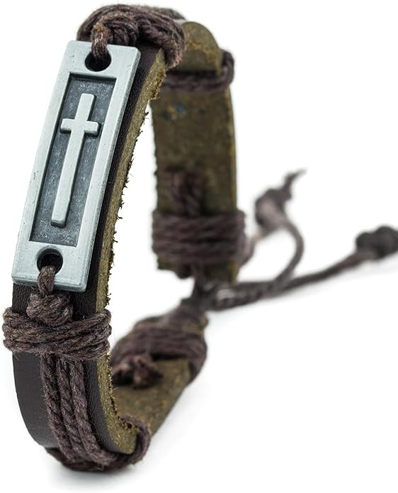 Leather Cross Bracelet for Teens or Men, Cool Christian Gift Ideas for Teenagers for Confirmation... | Amazon (US)