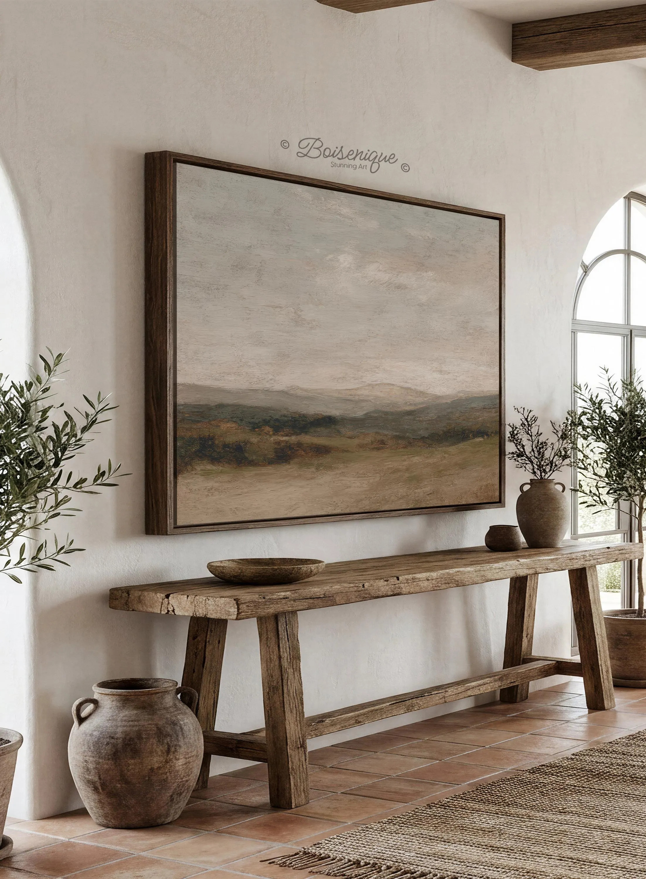 Vintage Abstract Landscape Canvas Print | Framed Wall Art Home Decor | Etsy (Global)
