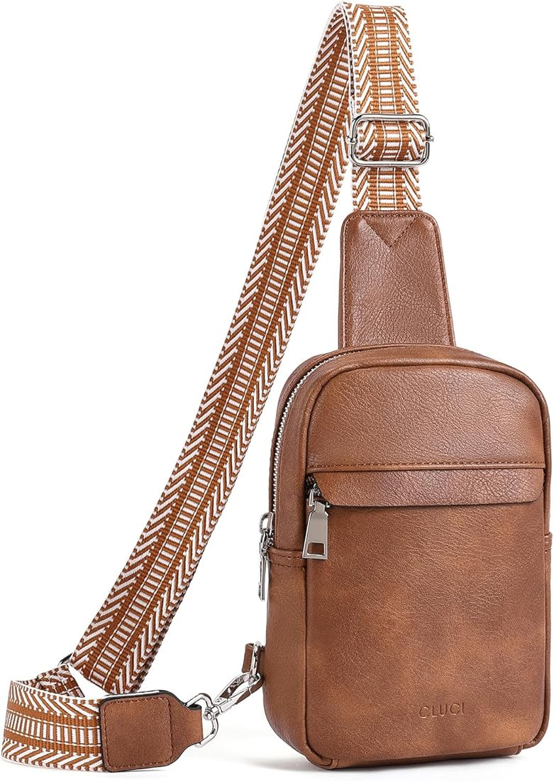 CLUCI Small Sling Bag for Women Crossbody Purse, Leather Fanny Packs with Guitar Strap, Cross Bod... | Amazon (US)