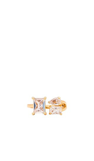 Ettika Crystal Ring in Metallic Gold. | Revolve Clothing (Global)
