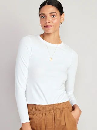 Fitted Long-Sleeve Cropped T-Shirt for Women | Old Navy (US)
