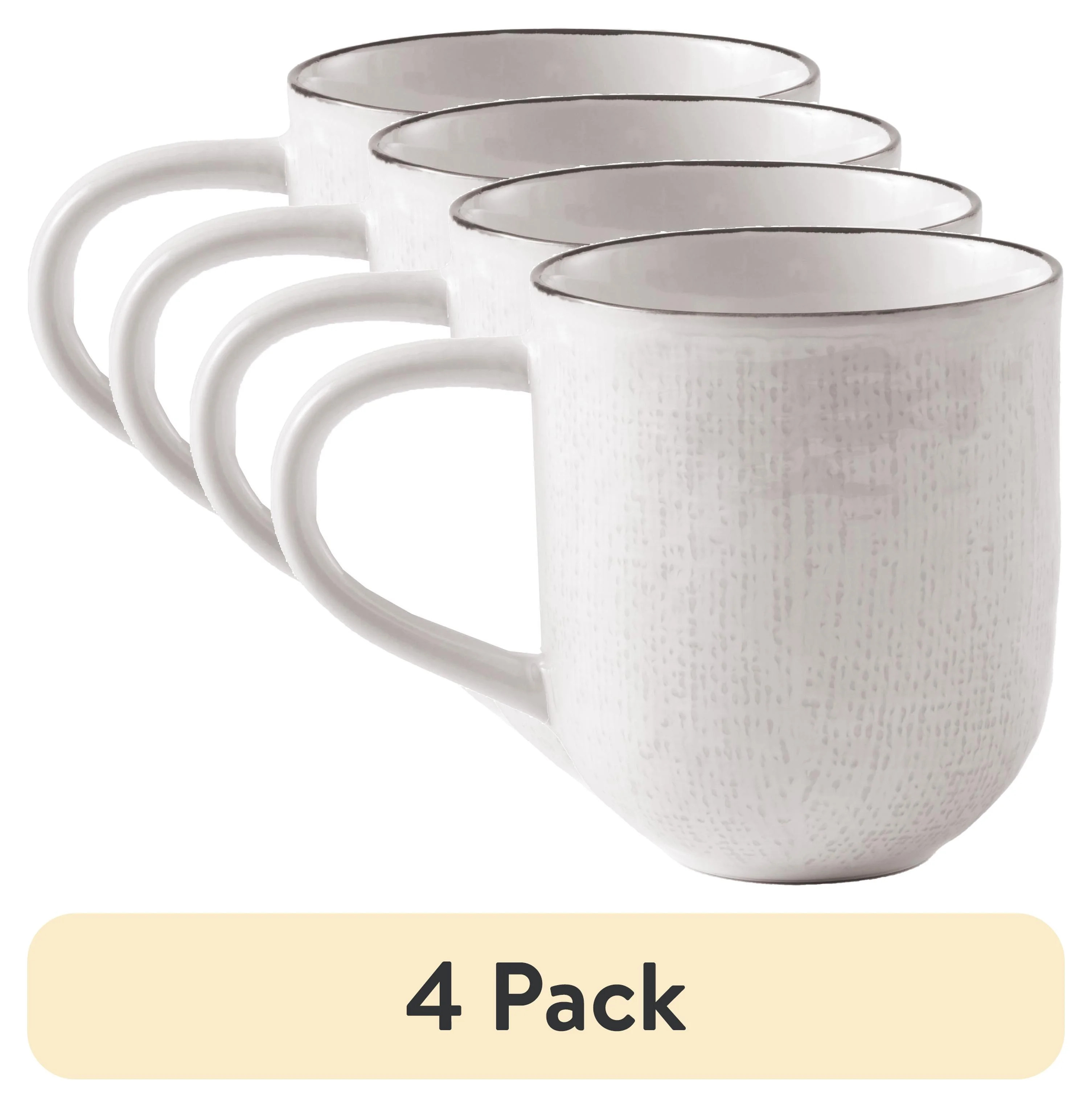 (4 pack) Better Homes & Gardens Cream Murphy Stoneware Mug | Walmart (US)