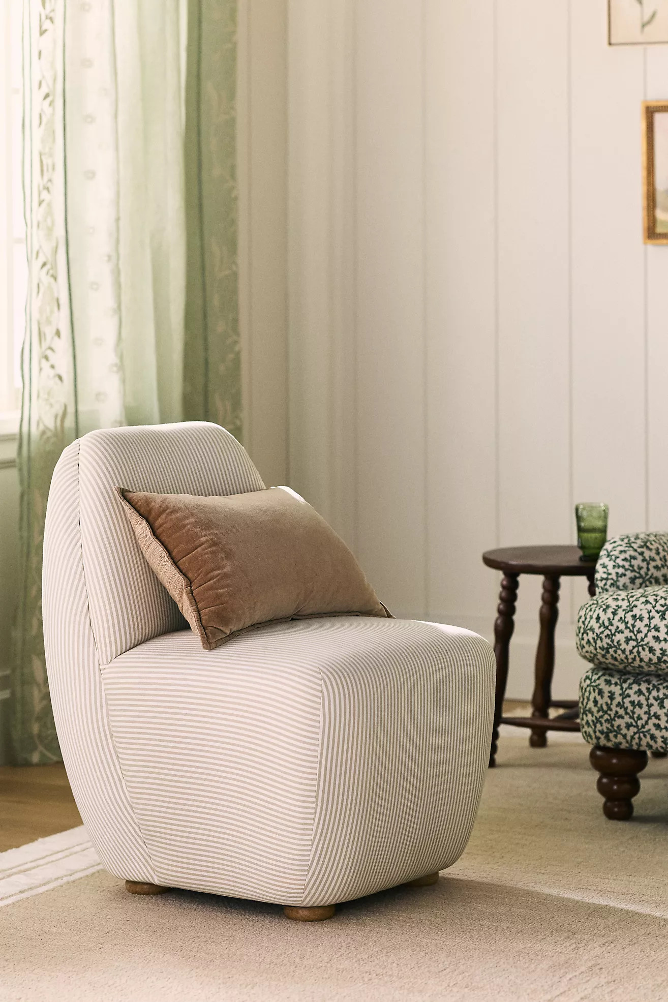 Amelia Stripe Cotton Slipper Chair | Anthropologie (US)