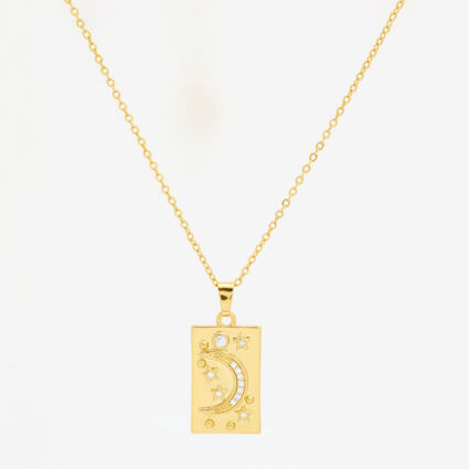 18ct Gold Plated New Moon Love Necklace | TK Maxx