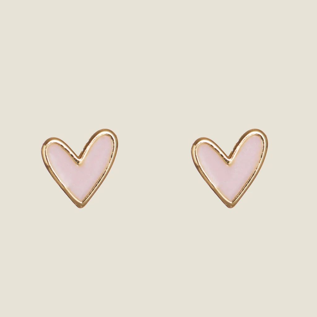 Pink Sweetheart Studs | Nickel and Suede