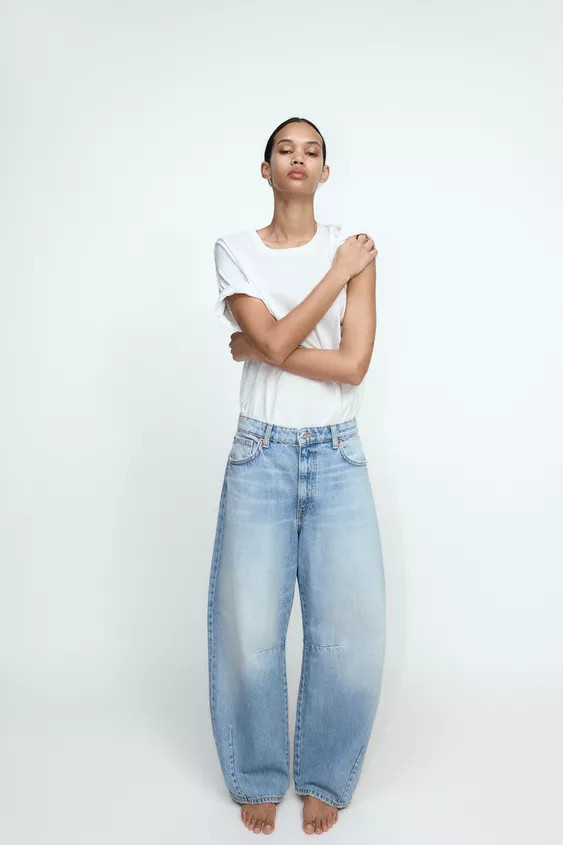 TRF MID-RISE BAGGY BALLOON JEANS | Zara US
