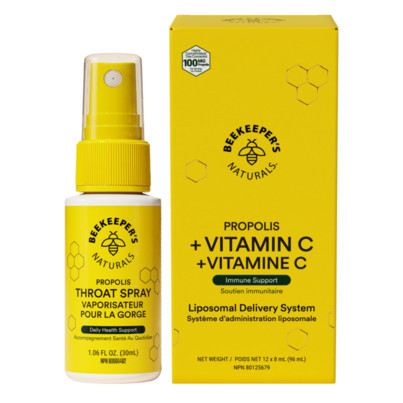 Beekeeper's Naturals Propolis Throat Spray & Vitamin C Bundle | Well.ca