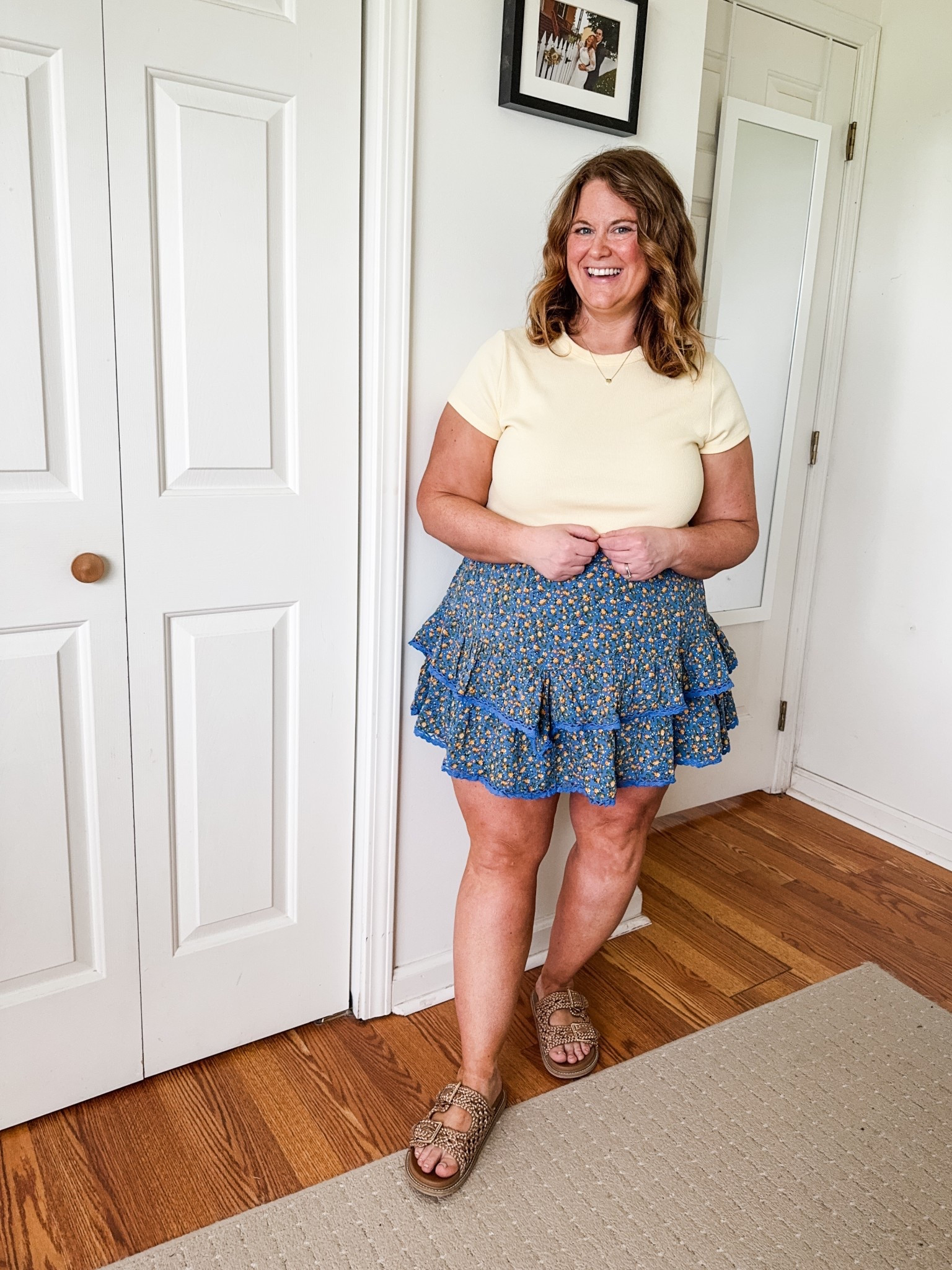 This skort is so cute! I love the blue & yellow but it comes in a ton of colors.  Wearing an XL.  Wearing an XL in the butter yellow tee! 

#LTKFindsUnder50 #LTKSummerEdit #LTKMidsize