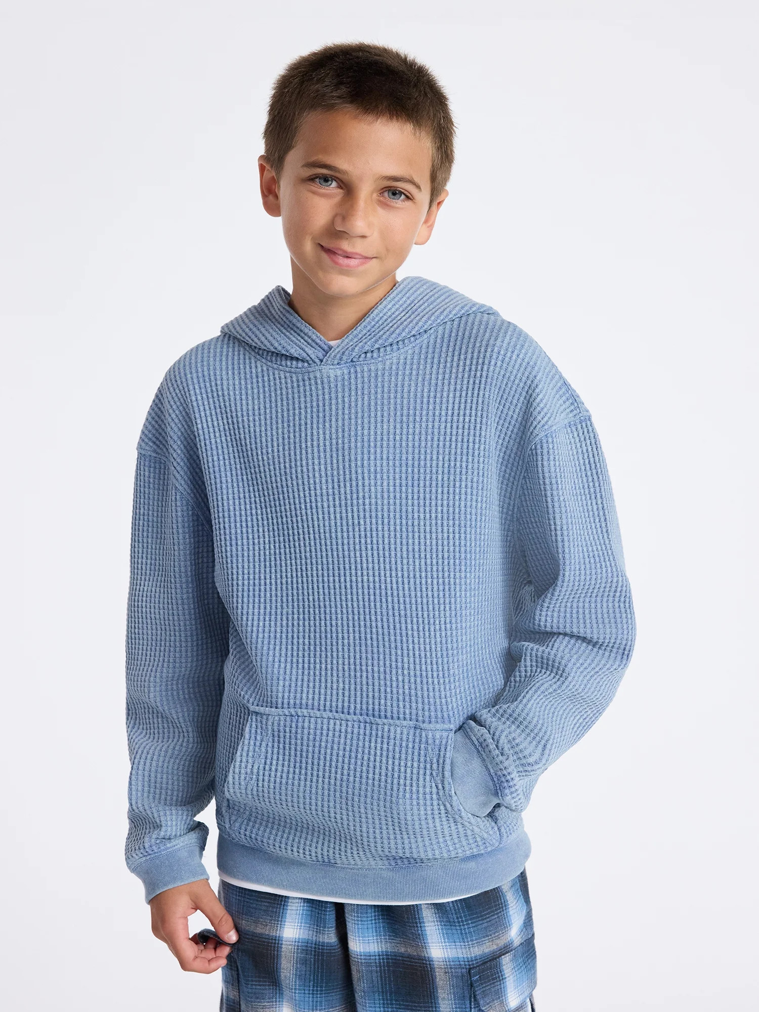 Weekend Academy Boys Hooded Thermal Top, Sizes 4-18 | Walmart (US)
