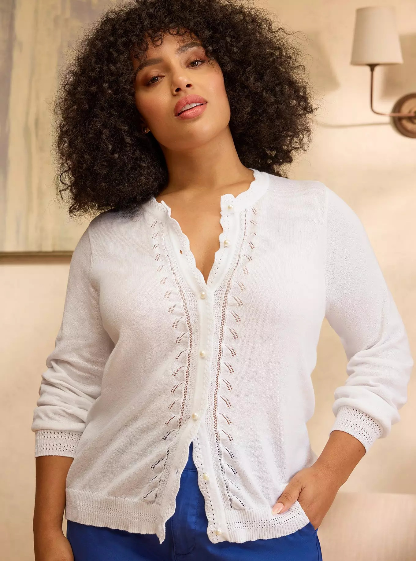 Belle Isle Scallop Detail Cardigan | Torrid (US & Canada)