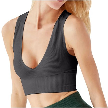 Sexy Crop Tops for Women Deep V Neck Slim Fit Summer Casual Sleeveless Blouse Plunge Racerback Tank  | Walmart (US)