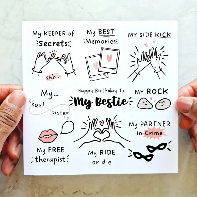 Bestie Birthday Card Birthday Card Best Friend Birthday Card - Temu | Temu Affiliate Program